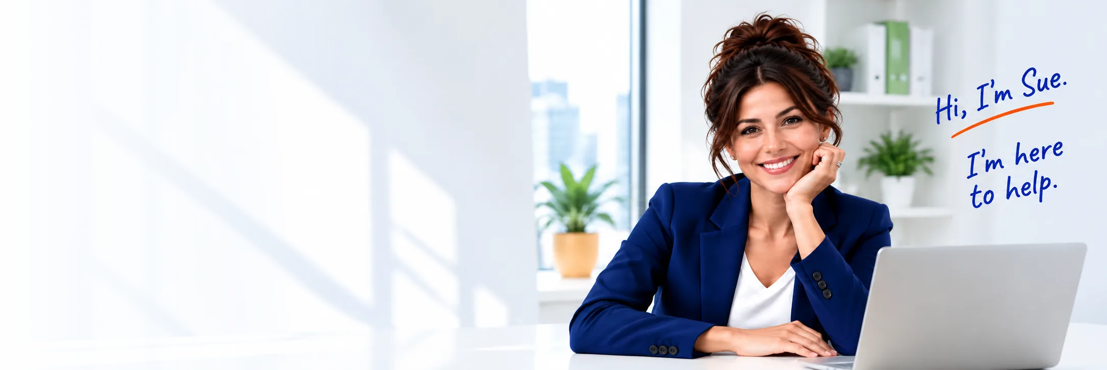 Sue, a SueEasy attorney: “Hi, I’m Sue. I’m here to help.”