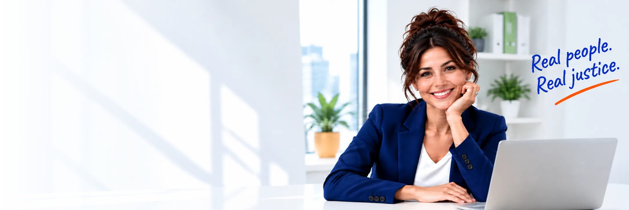 A SueEasy attorney at her desk - real people, real justice